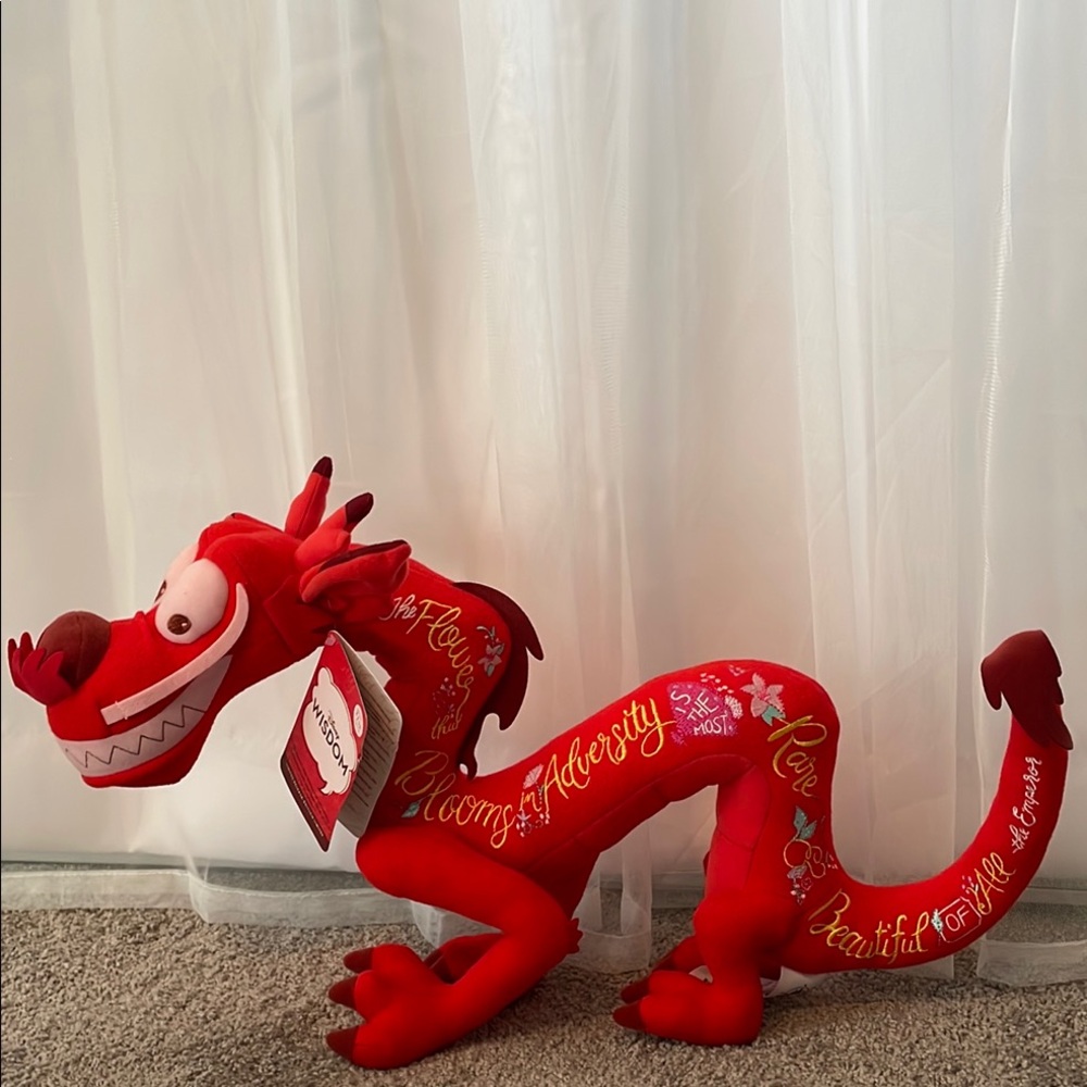 RARE Disney Wisdom Collection. MUSHU red dragon plush with intricate embroidery. - Picture 2 of 10